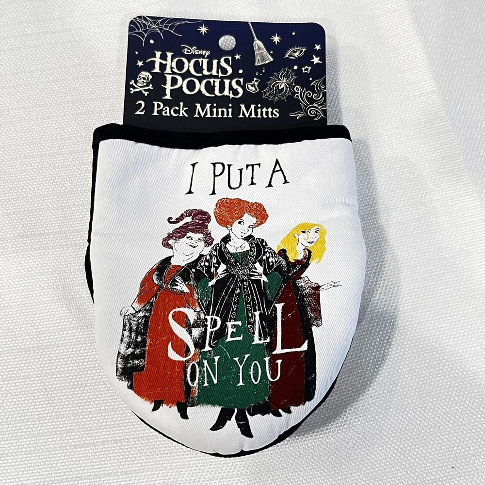 Disney Hocus Pocus I Put a Spell on You Mini Oven Mitts 2 Pack Halloween‎ NWT